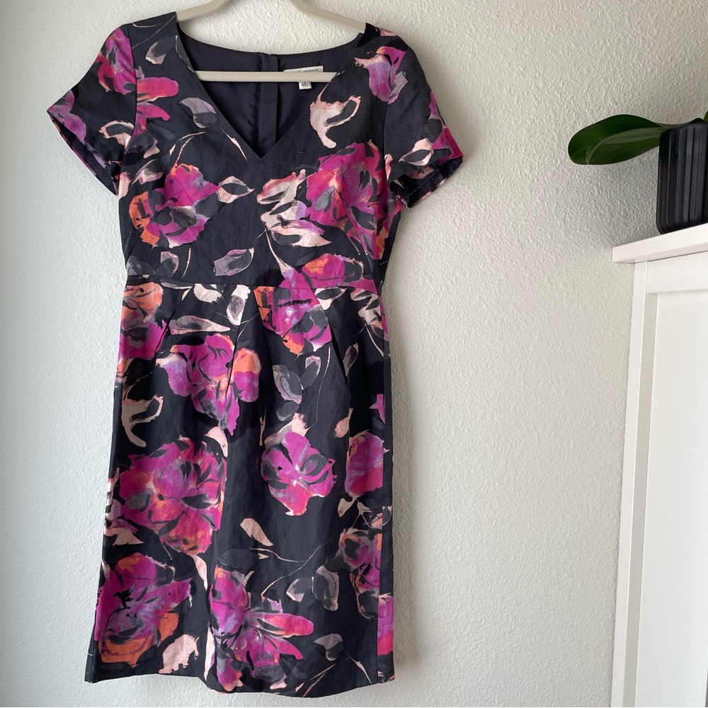 Banana Republic Watercolor Floral Fitted Dress Size 6